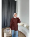 Eyla Fermuarlı Hırka - Acı Kahve