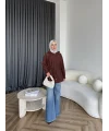 Eyla Fermuarlı Hırka - Acı Kahve