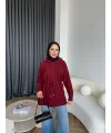 Eyla Fermuarlı Hırka - Bordo