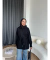 Eyla Fermuarlı Hırka - Siyah