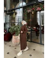 Fermuar Detaylı Triko Elbise - Acı Kahve