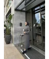 Fermuar Detaylı Triko Elbise - Gri