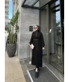 Fermuar Detaylı Triko Elbise - Siyah