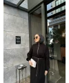 Fermuar Detaylı Triko Elbise - Siyah