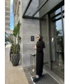 Fermuar Detaylı Triko Elbise - Siyah