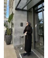 Fermuar Detaylı Triko Elbise - Siyah