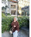 Fermuarlı Sweat Model Triko Kazak - Acı Kahve