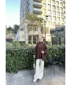 Fermuarlı Sweat Model Triko Kazak - Acı Kahve