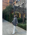 Fermuarlı Sweat Model Triko Kazak - Gri