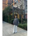 Fermuarlı Sweat Model Triko Kazak - Gri