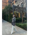 Fermuarlı Sweat Model Triko Kazak - Gri