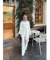 Fireya Bağlamalı Triko Takım - Ekru