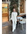 Fireya Bağlamalı Triko Takım - Ekru