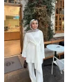 Fireya Bağlamalı Triko Takım - Ekru