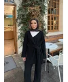 Fireya Bağlamalı Triko Takım - Siyah