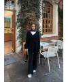 Fireya Bağlamalı Triko Takım - Siyah