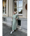 Fitilli Triko Elbise - Çağla