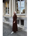 Fitilli Triko Elbise - Kahve
