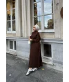 Fitilli Triko Elbise - Kahve