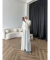 Fuş - Esra Taşlı Şal Hediye Abaya - Ekru