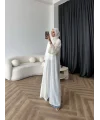 Fuş - Esra Taşlı Şal Hediye Abaya - Ekru