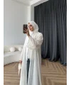 Fuş - Esra Taşlı Şal Hediye Abaya - Ekru