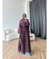 Fuş - Esra Taşlı Şal Hediye Abaya - Mürdüm