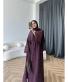 Fuş - Esra Taşlı Şal Hediye Abaya - Mürdüm