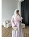 Fuş - Esra Taşlı Şal Hediye Abaya - Pembe