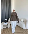 Fuş - Gleam Düğmeli Ceket - Kahve