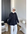 Fuş - Gleam Düğmeli Ceket - Lacivert