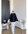 Fuş - Gleam Düğmeli Ceket - Lacivert