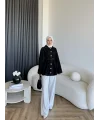 Fuş - Gleam Düğmeli Ceket - Siyah