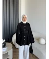 Fuş - Gleam Düğmeli Ceket - Siyah