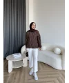 Gn-Elban Taşlı Sweat - Kahve