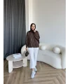 Gn-Elban Taşlı Sweat - Kahve