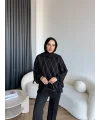 Gn-Elban Taşlı Sweat - Siyah