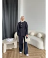 Gold Düğmeli 3 İplik Takım - Antrasit