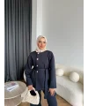 Gold Düğmeli 3 İplik Takım - Antrasit