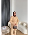 Gold Düğmeli 3 İplik Takım - Krem