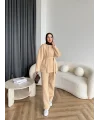 Gold Düğmeli 3 İplik Takım - Krem