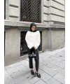 Gold Düğmeli Peluş Hırka - Bej