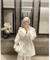 Goldie Peluş Mont - Beyaz