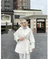 Goldie Peluş Mont - Beyaz