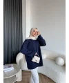 Gülsy Kol Detay Simli Triko Kazak - Lacivert