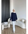 Gülsy Kol Detay Simli Triko Kazak - Lacivert