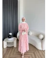 Hen - Endara Şifon Elbise - Pembe