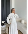 Hen - İlay Keten Elbise - Beyaz