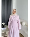 Hen - İlay Keten Elbise - Pembe