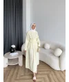 Hen - İlay Keten Elbise - Sarı